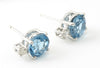 Aquamarine and Diamond Earrings in White Gold