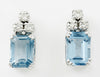 Aquamarine and Diamond Earrings in White Gold