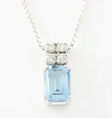 Aquamarine and Diamond Pendant